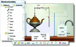 Yenka chemistry electrochemistry simulation example