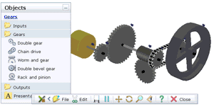 Screenshot of Yenka technology gears image